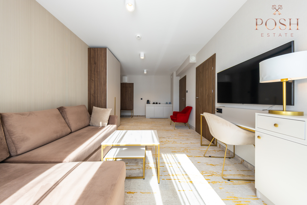 widok na basen | inwestycja | balkon |własna sauna